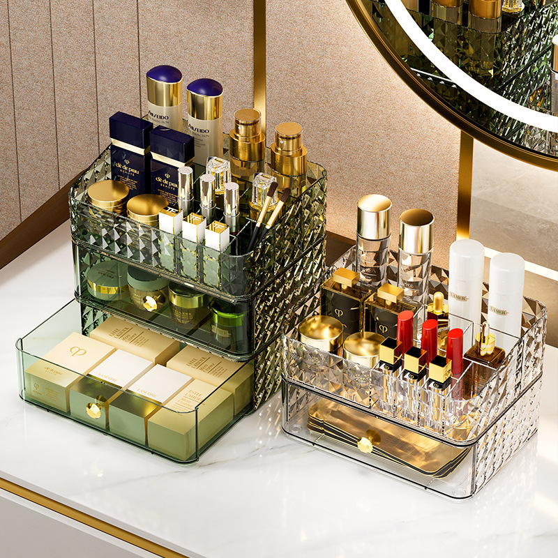 다이아몬드 패턴 화장품 수납함 고급스러운 대용량 데스크 - Luxury Skincare Box 리뷰 및 가격