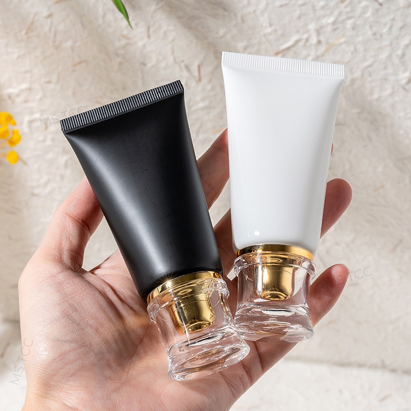 10Pcs 50ml 플라스틱 짜기 튜브 황금 아크릴 뚜 - Luxury Skincare Packaging Wholesale 리뷰 및 가격