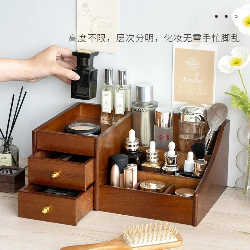 명확한 나무 질감 메이크업 주최자 대용량 서랍 상자 립 - Luxury Skincare Mask 리뷰 및 가격