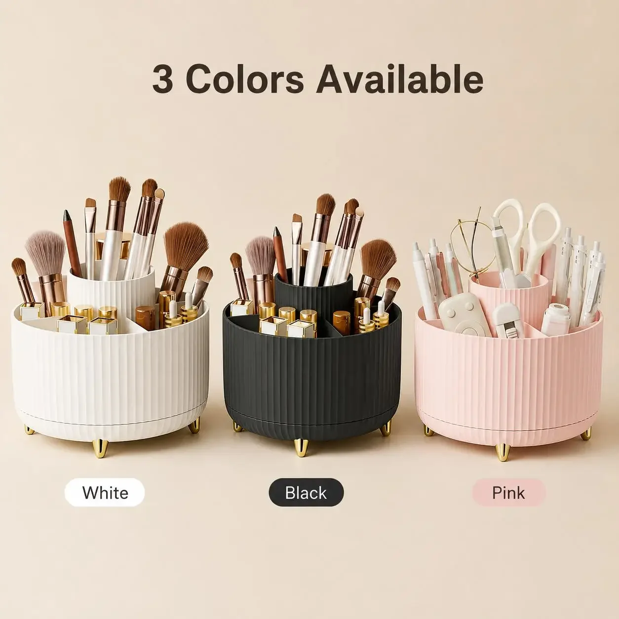 360도 회전 메이크업 정리함 고급 스트라이프 화장품  - Luxury Skincare Box 리뷰 및 가격