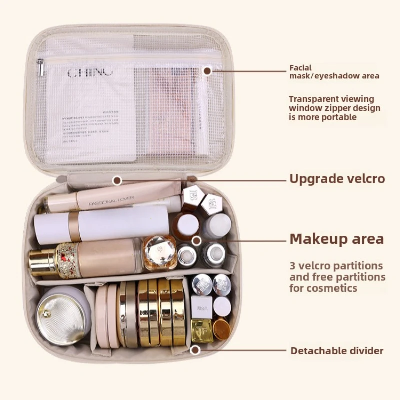 새로운 여성용 대용량 화장품 가방 휴대용 고급 여행용  - Luxury Skincare Box 리뷰 및 가격